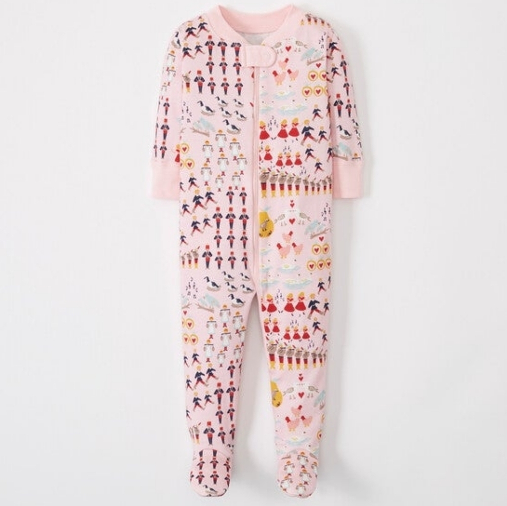 Hanna Andersson Twelve 12 Days of Christmas Pink Footie Holiday Pajamas